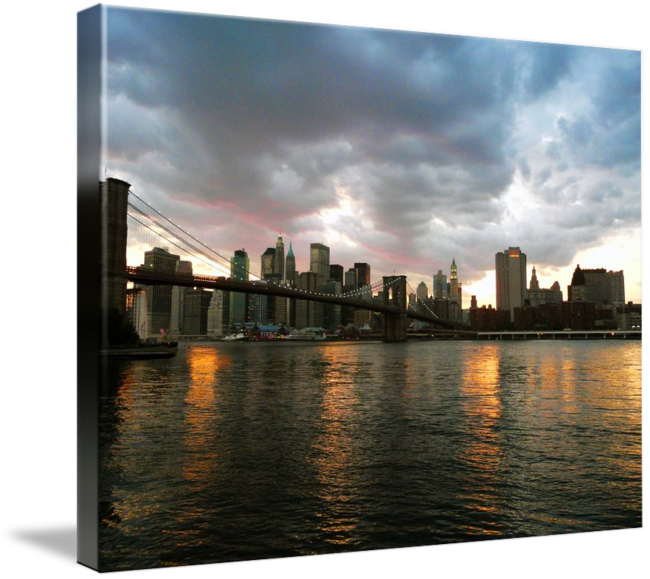 Brooklyn Bridge Sunset Canvas PNG Image