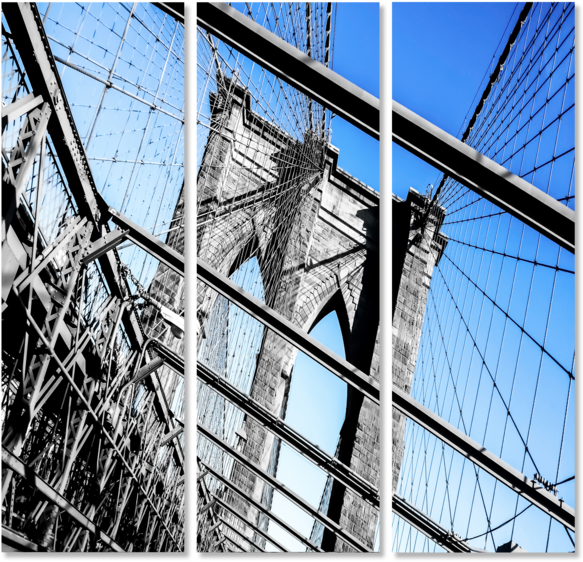 Brooklyn Bridge Triptych Photography PNG Image