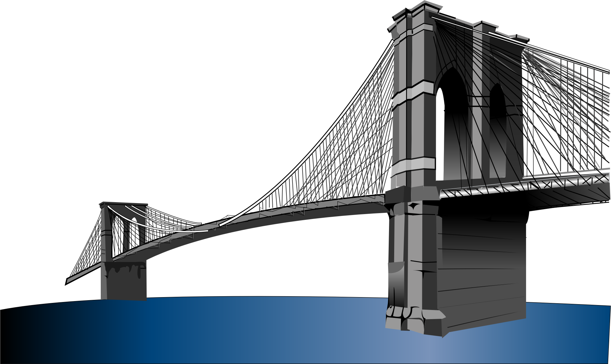 Brooklyn Bridge Vector Illustration PNG Image