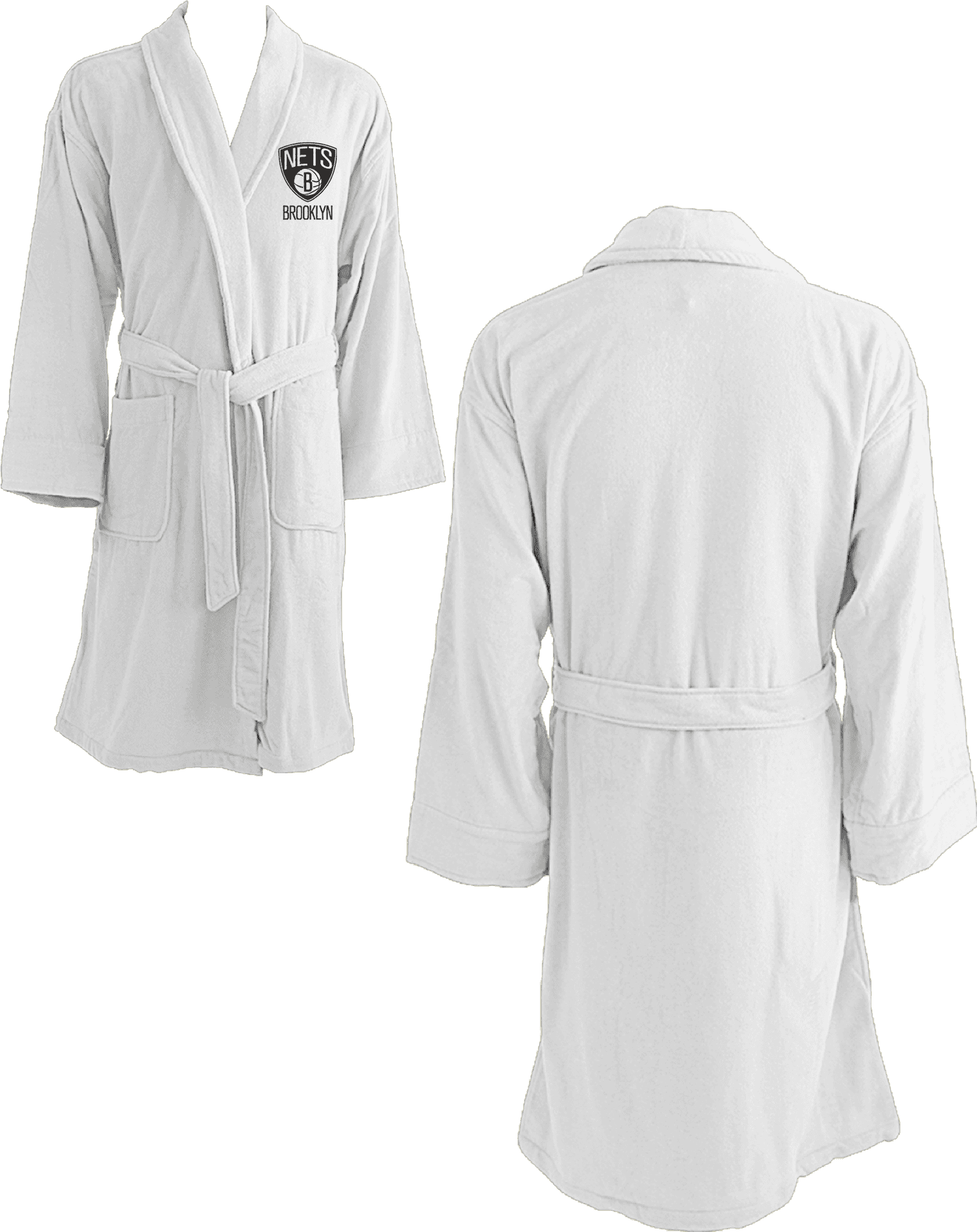 Brooklyn Nets Logo Bathrobe White PNG Image