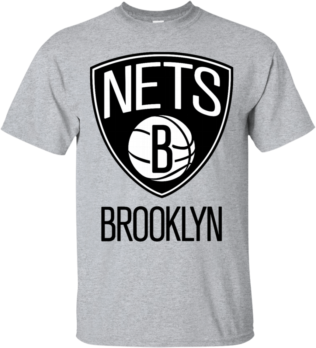 Brooklyn Nets Logo T Shirt Gray PNG Image