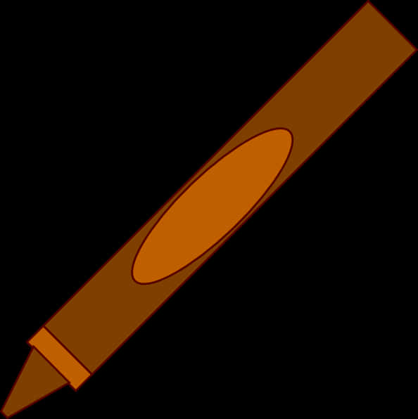 Brown Crayon Cartoon Illustration PNG Image