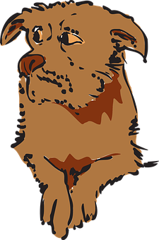 Brown Dog Illustration PNG Image