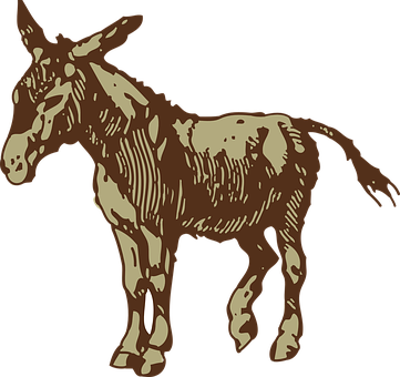 Brown Donkey Illustration PNG Image