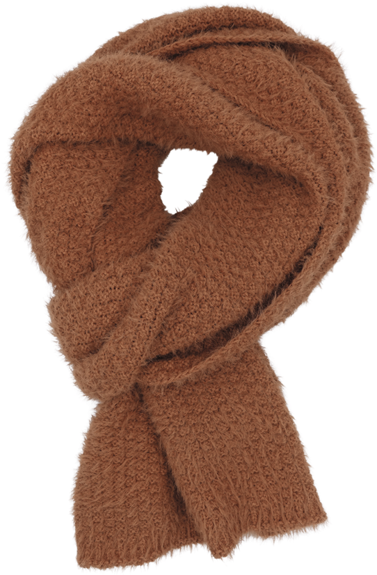 Brown Knitted Scarf Isolated PNG Image