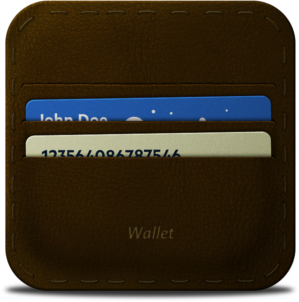 Brown Leather Card Holder Wallet PNG Image