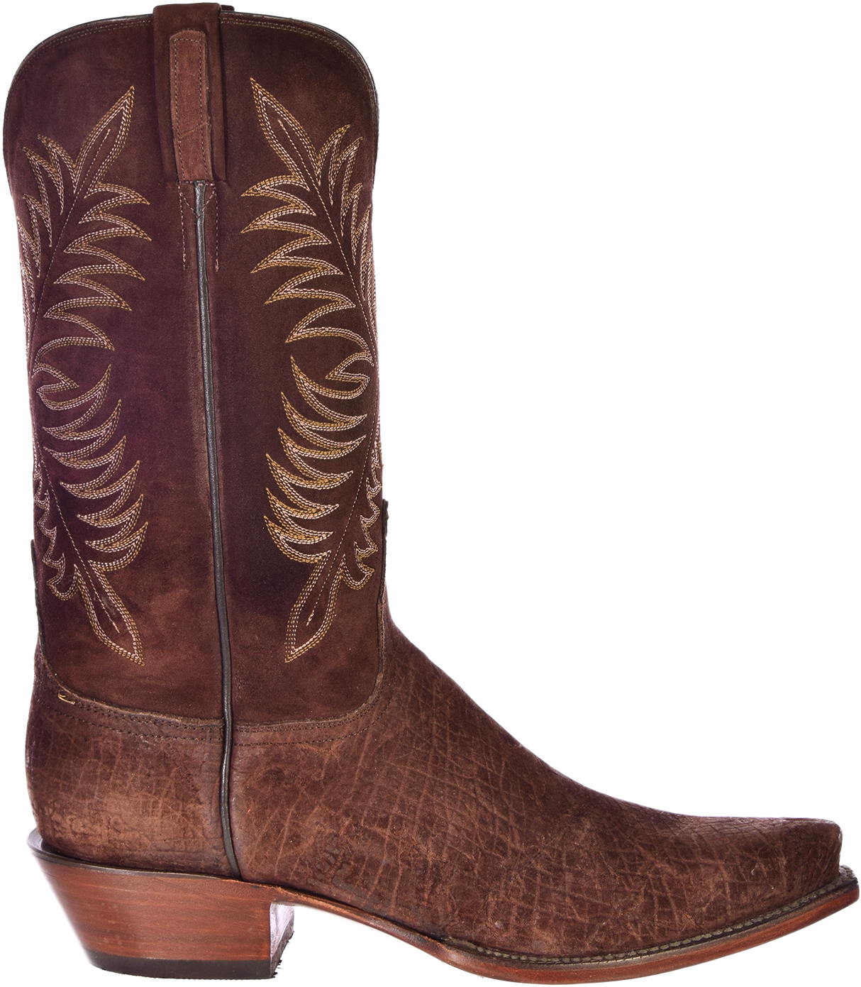 Brown Leather Cowboy Boot PNG Image