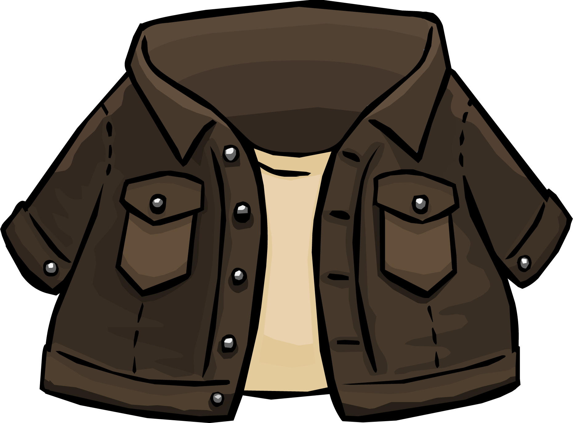 Brown Leather Jacket Illustration PNG Image