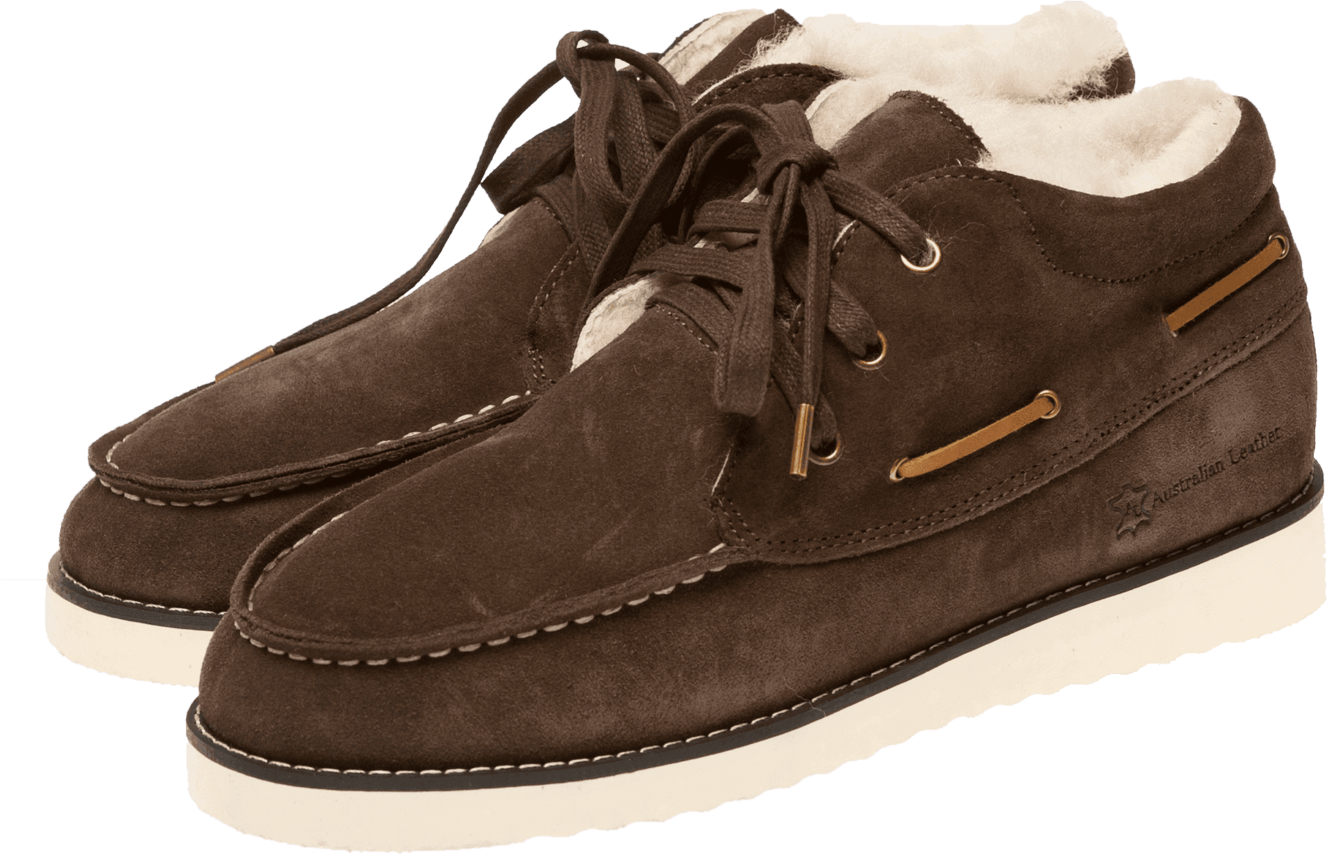 Brown Leather Sneakers Winter Style PNG Image