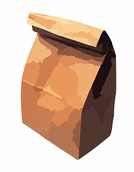 Brown Paper Lunch Bag Illustration PNG Image