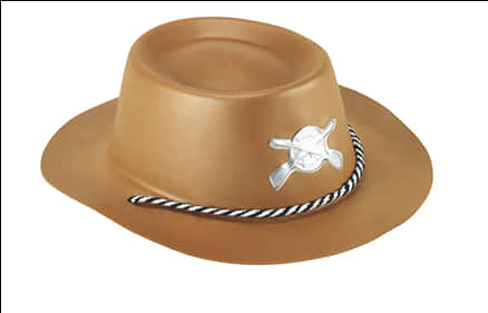 Brown Sheriff Hatwith Star Badge PNG Image