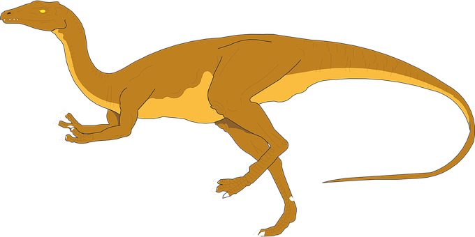 Brown Theropod Dinosaur Illustration PNG Image