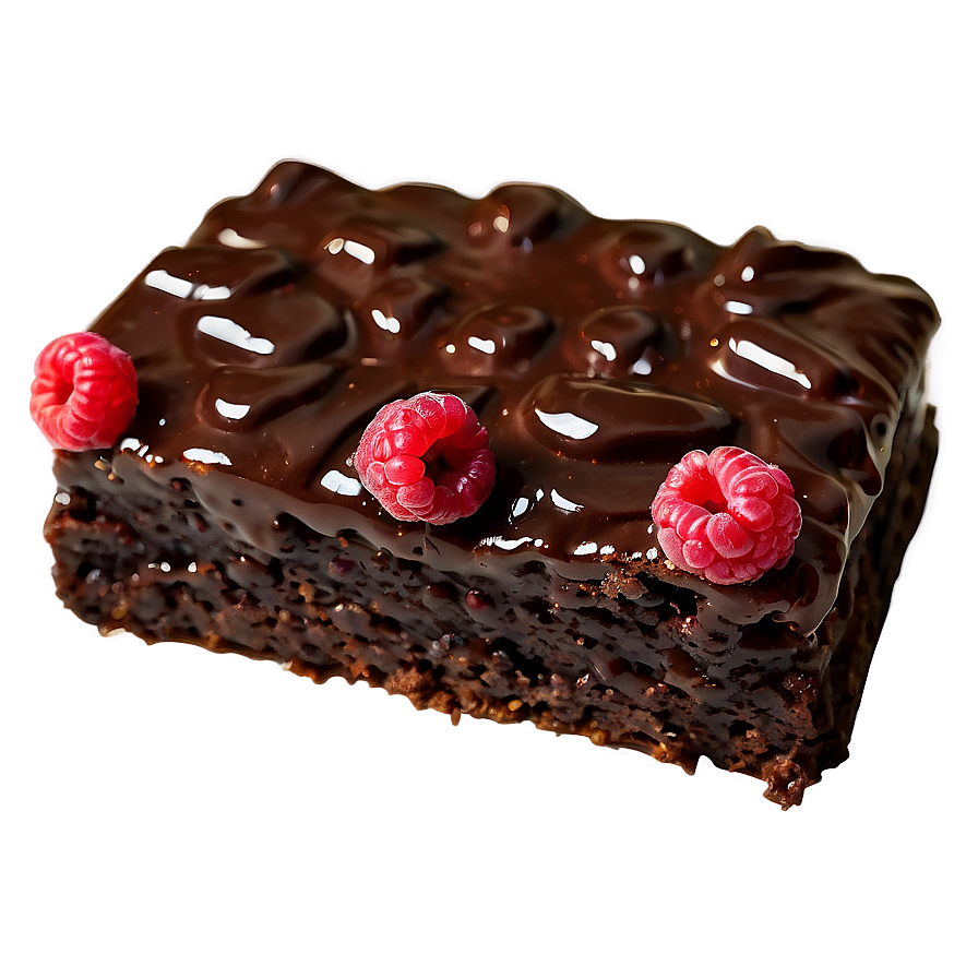 Brownie With Raspberries Png 06122024 PNG Image