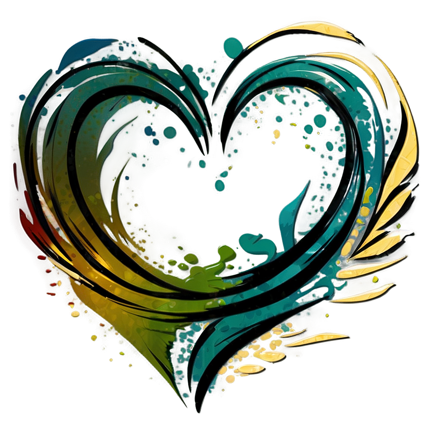 Brush Stroke Heart Outline Png Hwo PNG Image