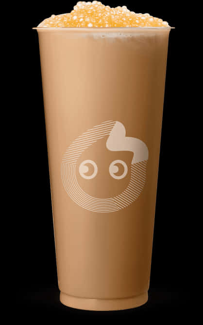 Bubble Tea Cupwith Tapioca Pearls PNG Image