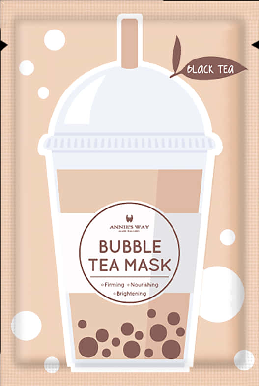 Bubble Tea Mask Packaging PNG Image