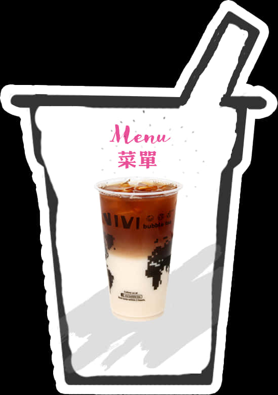 Bubble Tea Menu Promotion PNG Image