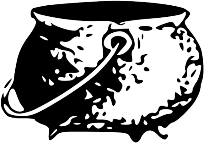 Bubbling Cauldron Silhouette PNG Image