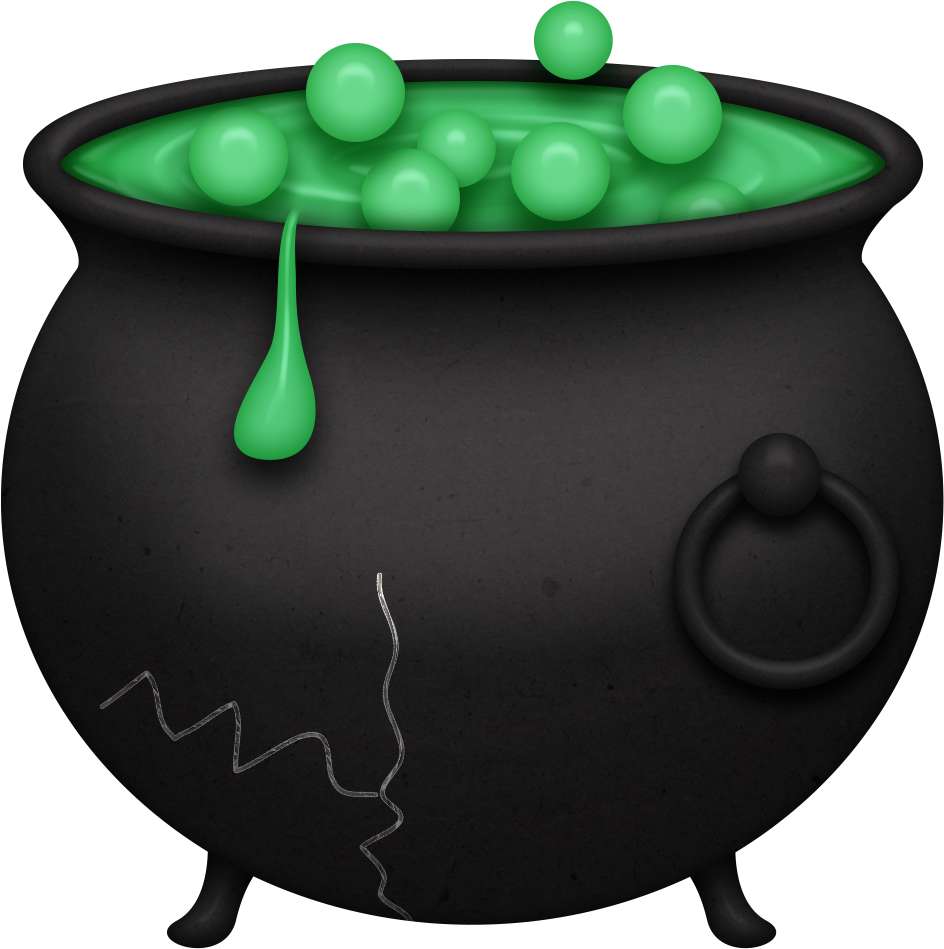 Bubbling Green Potion Cauldron.png PNG Image