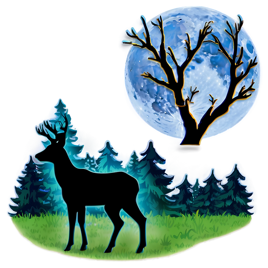 Buck And Moonlit Night Png 20 PNG Image