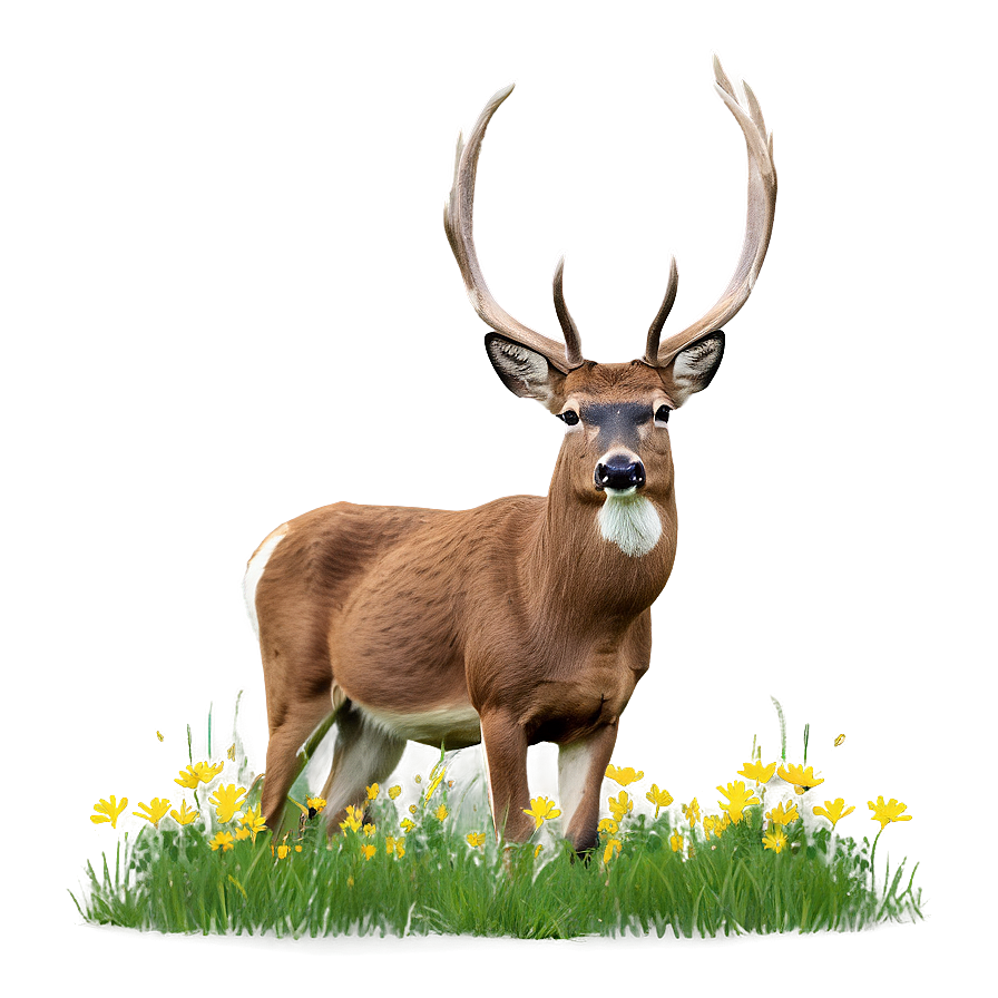 Buck In Spring Meadow Png 06252024 PNG Image