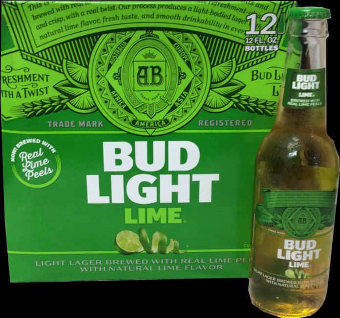 Bud Light Lime Beer Packagingand Bottle PNG Image