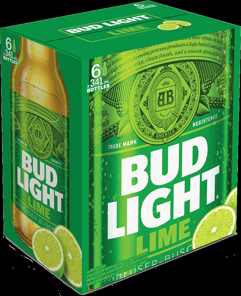 Bud Light Lime6 Pack Box PNG Image