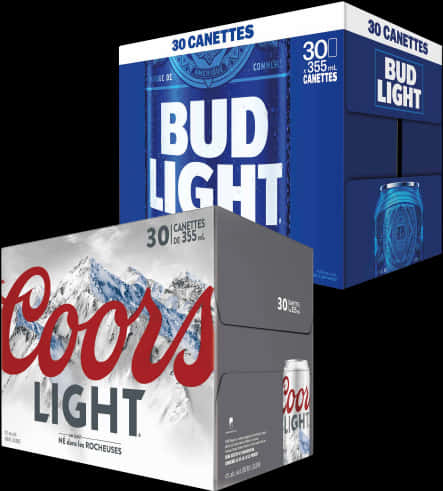 Bud Lightand Coors Light Beer Packs PNG Image