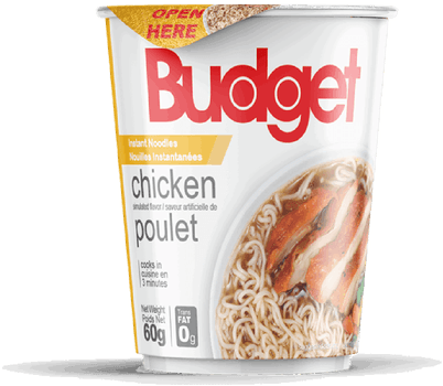 Budget Instant Noodles Chicken Flavor Packaging PNG Image