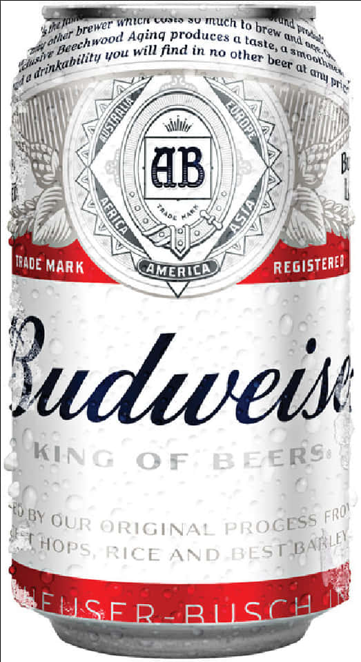 Budweiser Beer Can Closeup PNG Image