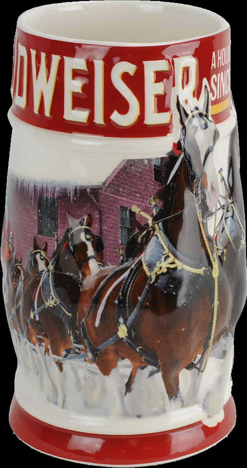 Budweiser Holiday Stein Horse Team PNG Image