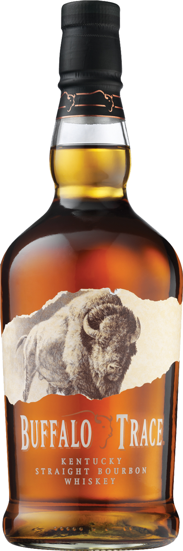 Buffalo Trace Kentucky Straight Bourbon Whiskey Bottle PNG Image