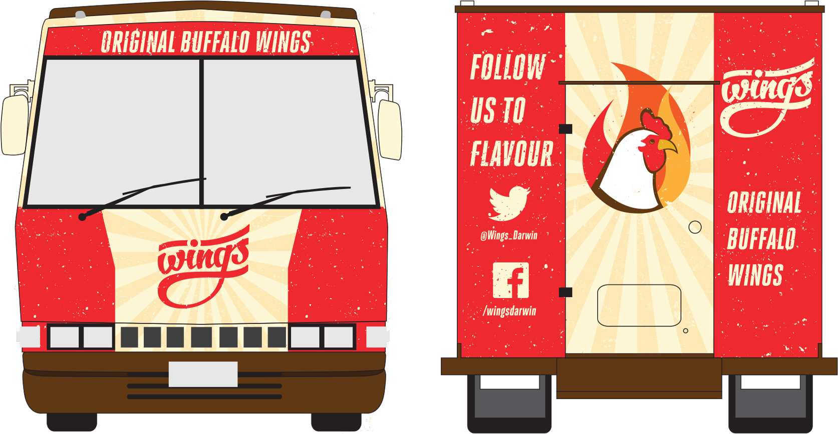 Buffalo Wings Food Truck Branding PNG Image