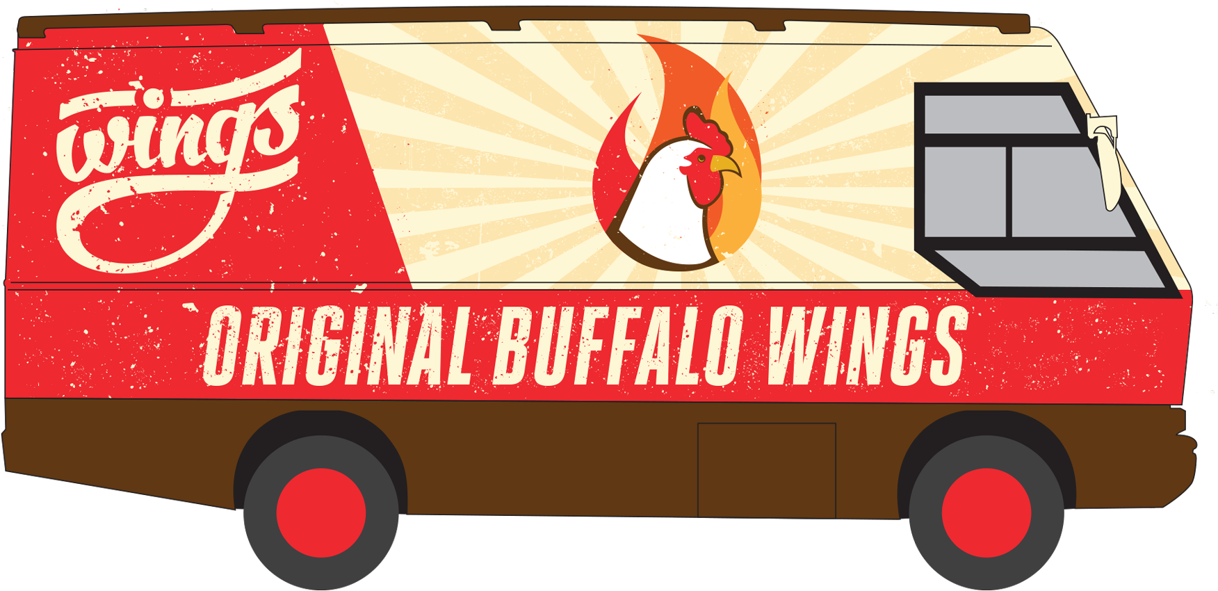 Buffalo Wings Food Truck Illustration PNG Image