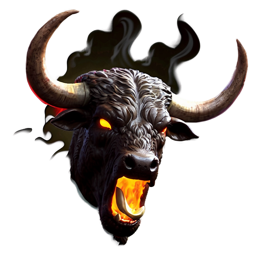 Bull Head In Flames Png 06132024 PNG Image