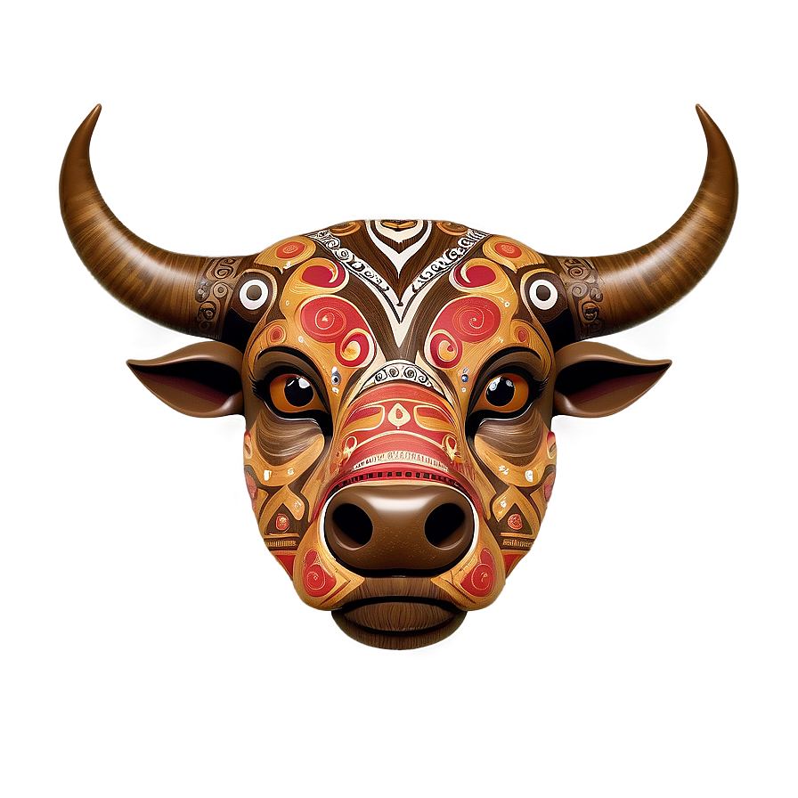 Bull Head With Tribal Marks Png Qfj1 PNG Image