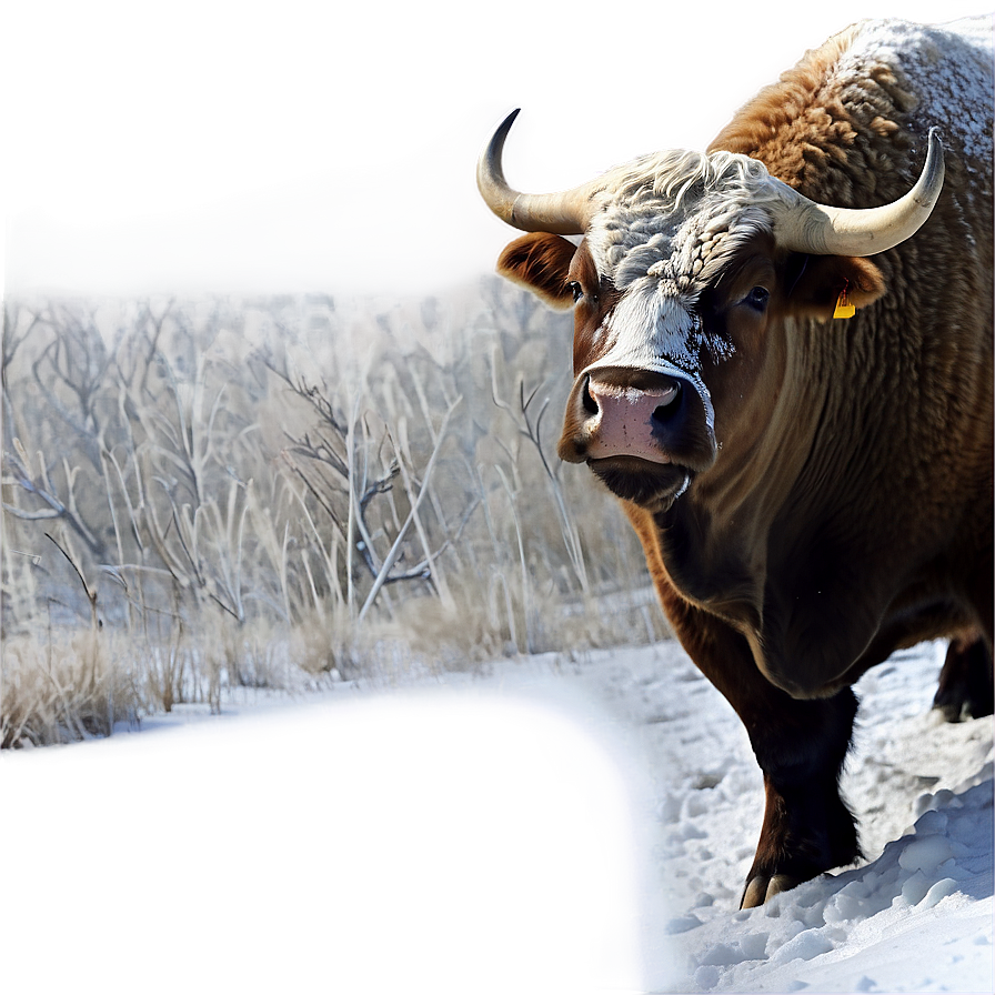 Bull In Snow Scene Png 05242024 PNG Image