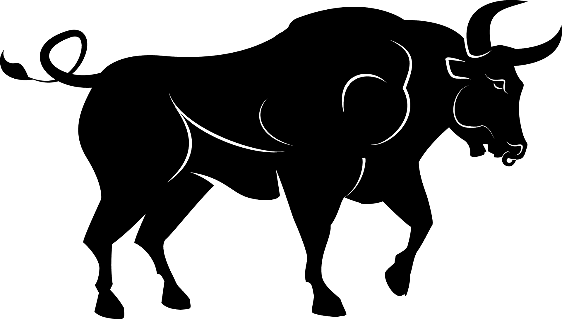 Bull Silhouette Graphic PNG Image