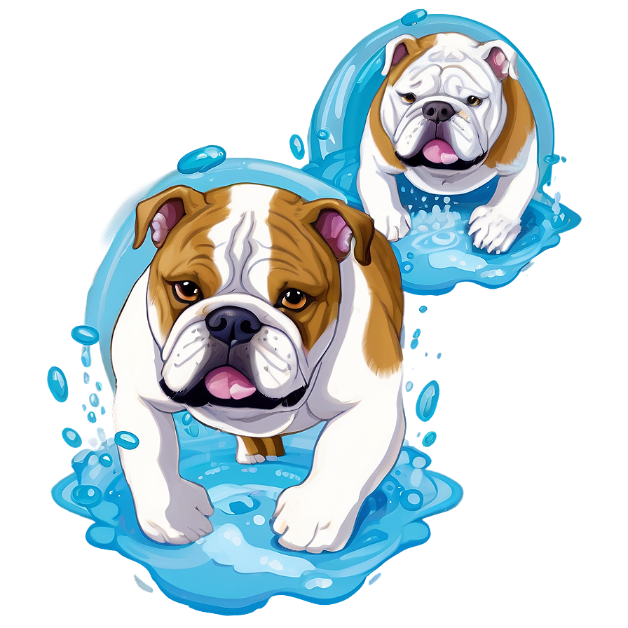 Bulldogs In Water Play Png 06252024 PNG Image