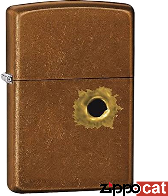 Bullet Hole Zippo Lighter PNG Image