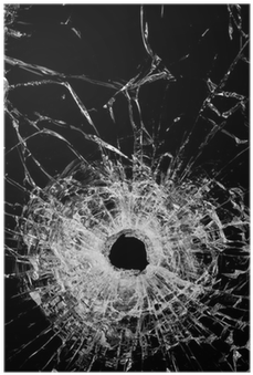 Bullet Impact Glass Breakage PNG Image