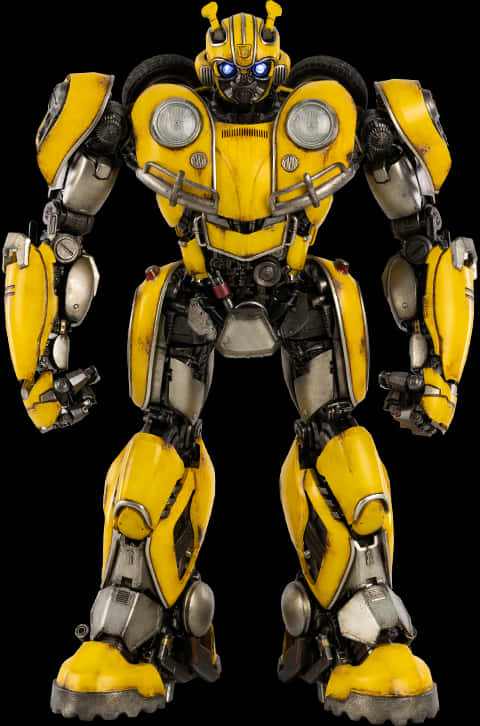 Bumblebee Robot Standing Pose PNG Image