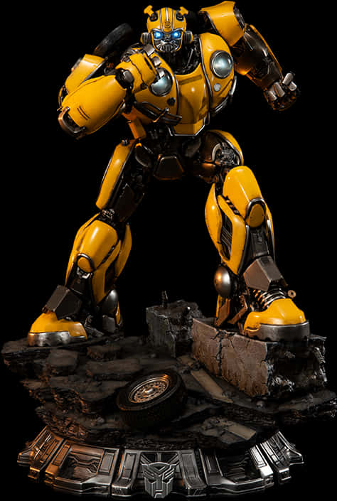 Bumblebee Transformer Statue PNG Image