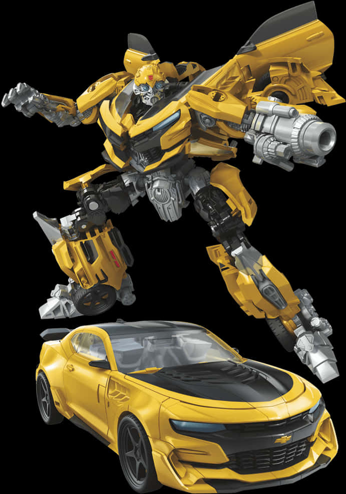 Bumblebee Transformerand Car Form PNG Image