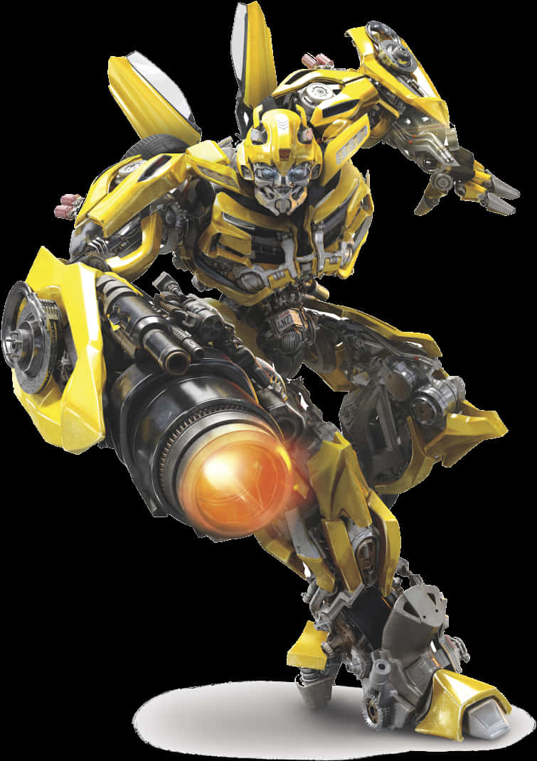 Bumblebee Transformers Robot Action Pose PNG Image