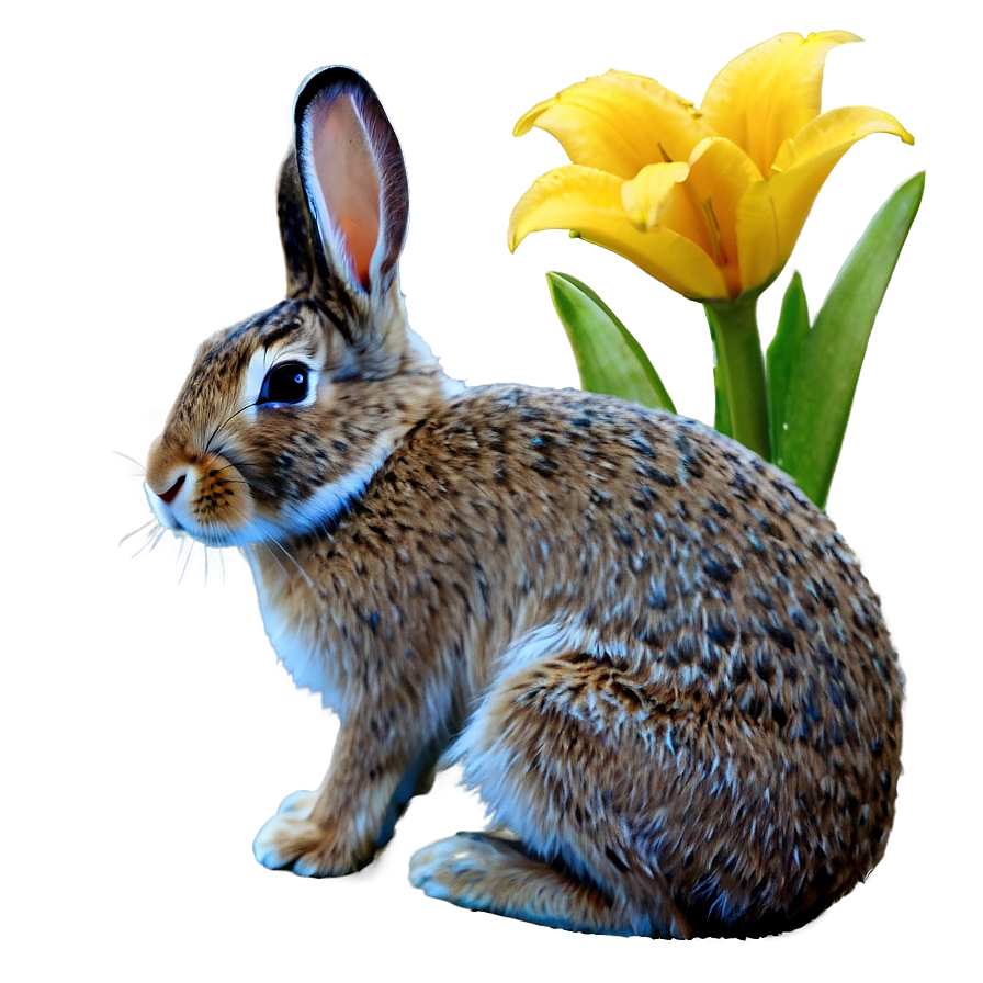 Bunny And Flowers Png Esn58 PNG Image