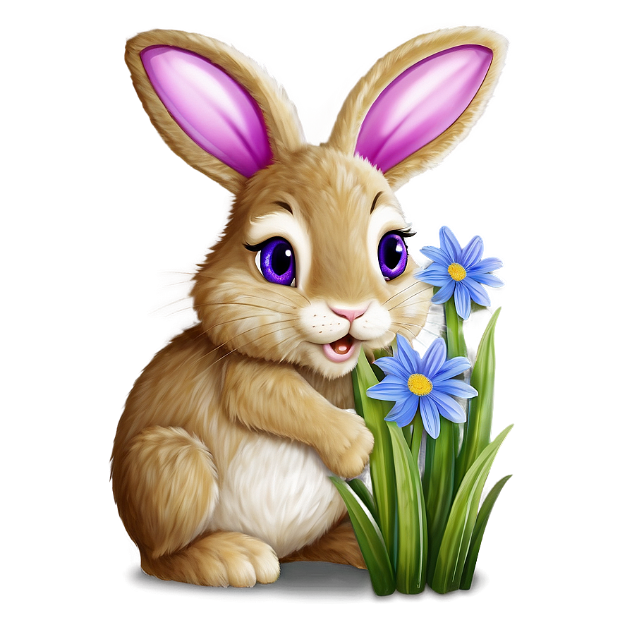 Bunny And Flowers Png Pdo76 PNG Image