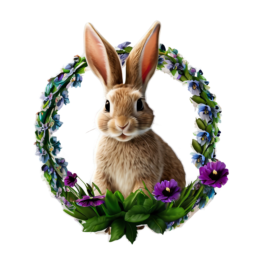 Bunny And Flowers Png Ttf10 PNG Image