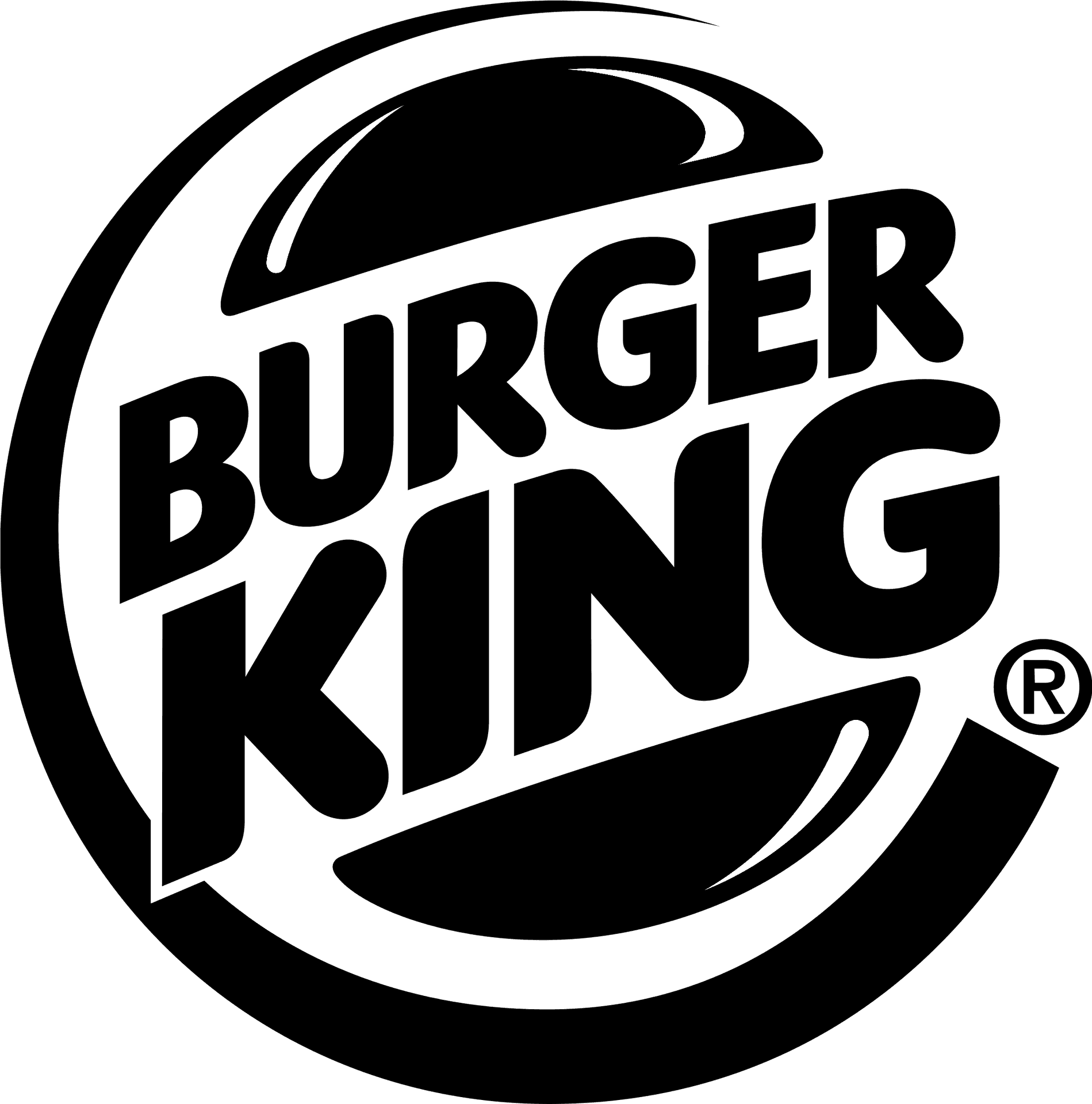 Burger King Logo Blackand White PNG Image