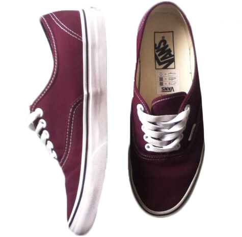 Burgundy Vans Sneakers PNG Image